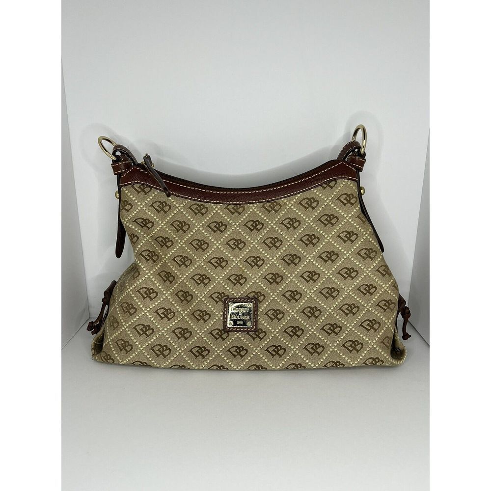 Dooney & Bourke Handbag Small East/West Slouch‎ Brown Monogram Small Purse